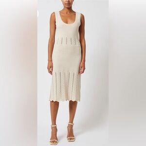 French Connection Nellis Cotton Crochet Dress Ecru